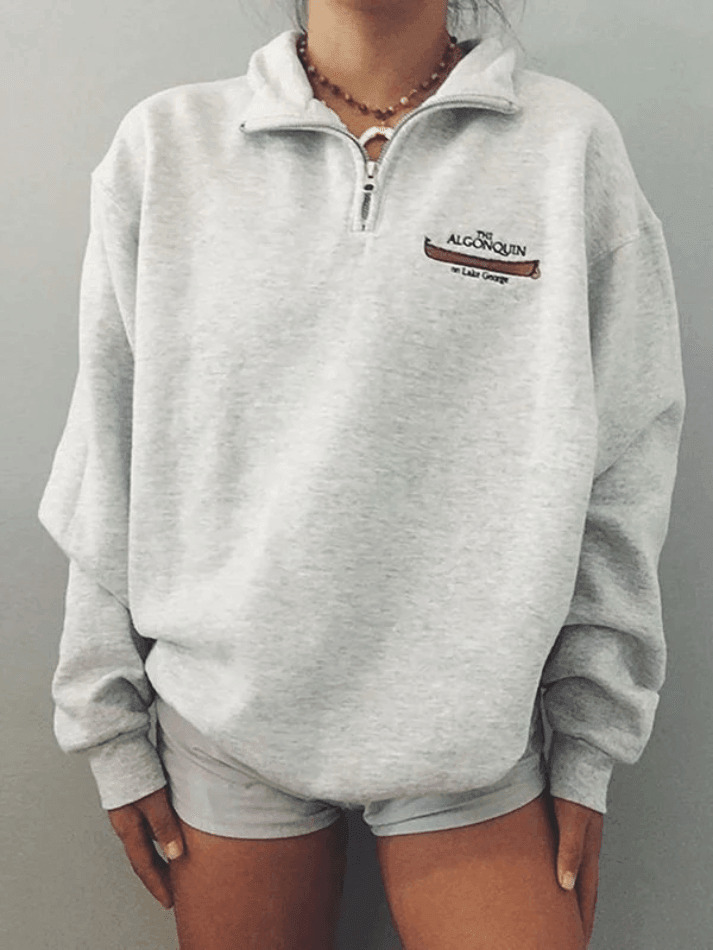 Coquette Aesthetic Quarter Zip Sweatshirt: Y2K Fashion with Grunge & Pastel Goth Vibes