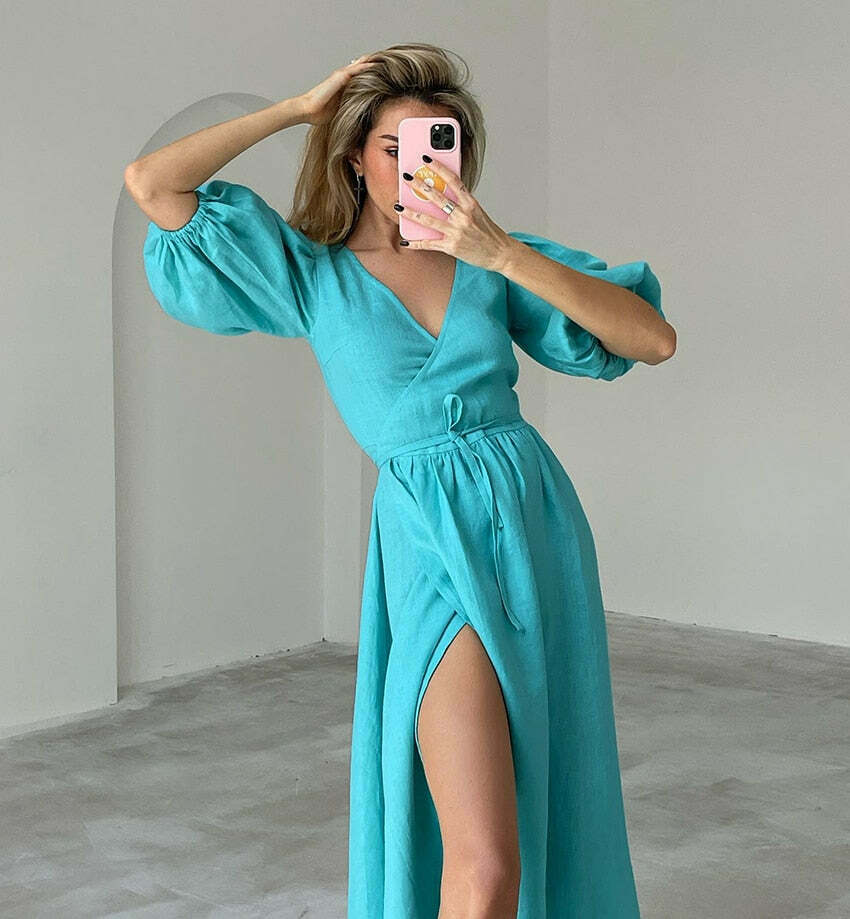 Coquette Aesthetic Raphael Midi Dress - Y2K Fashion Women's Clothing