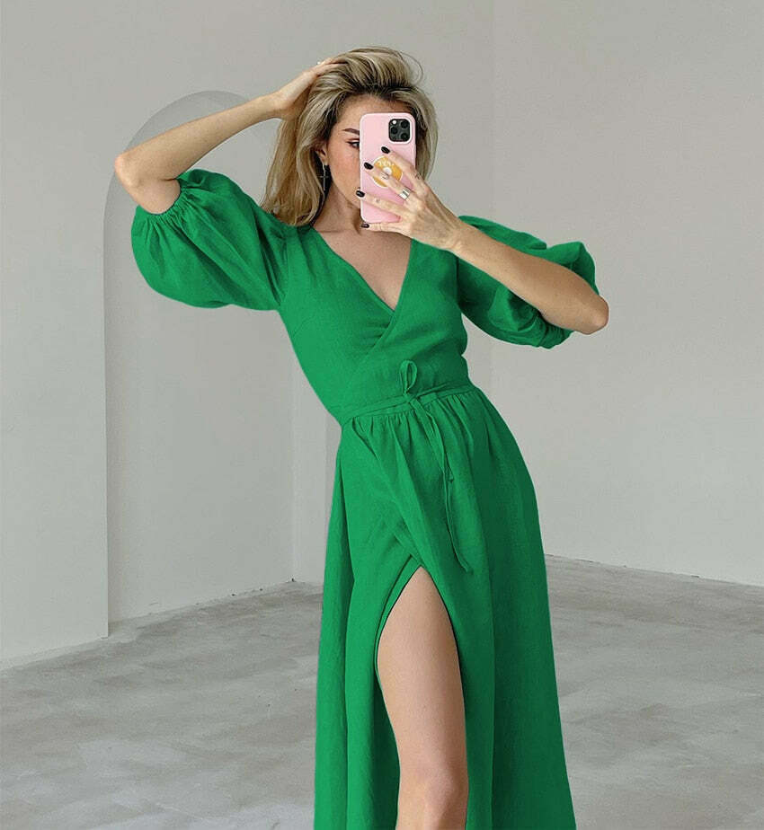 Coquette Aesthetic Raphael Midi Dress - Y2K Fashion Women's Clothing