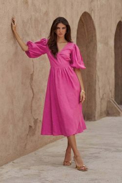Coquette Aesthetic Raphael Midi Dress - Y2K Fashion Women's Clothing