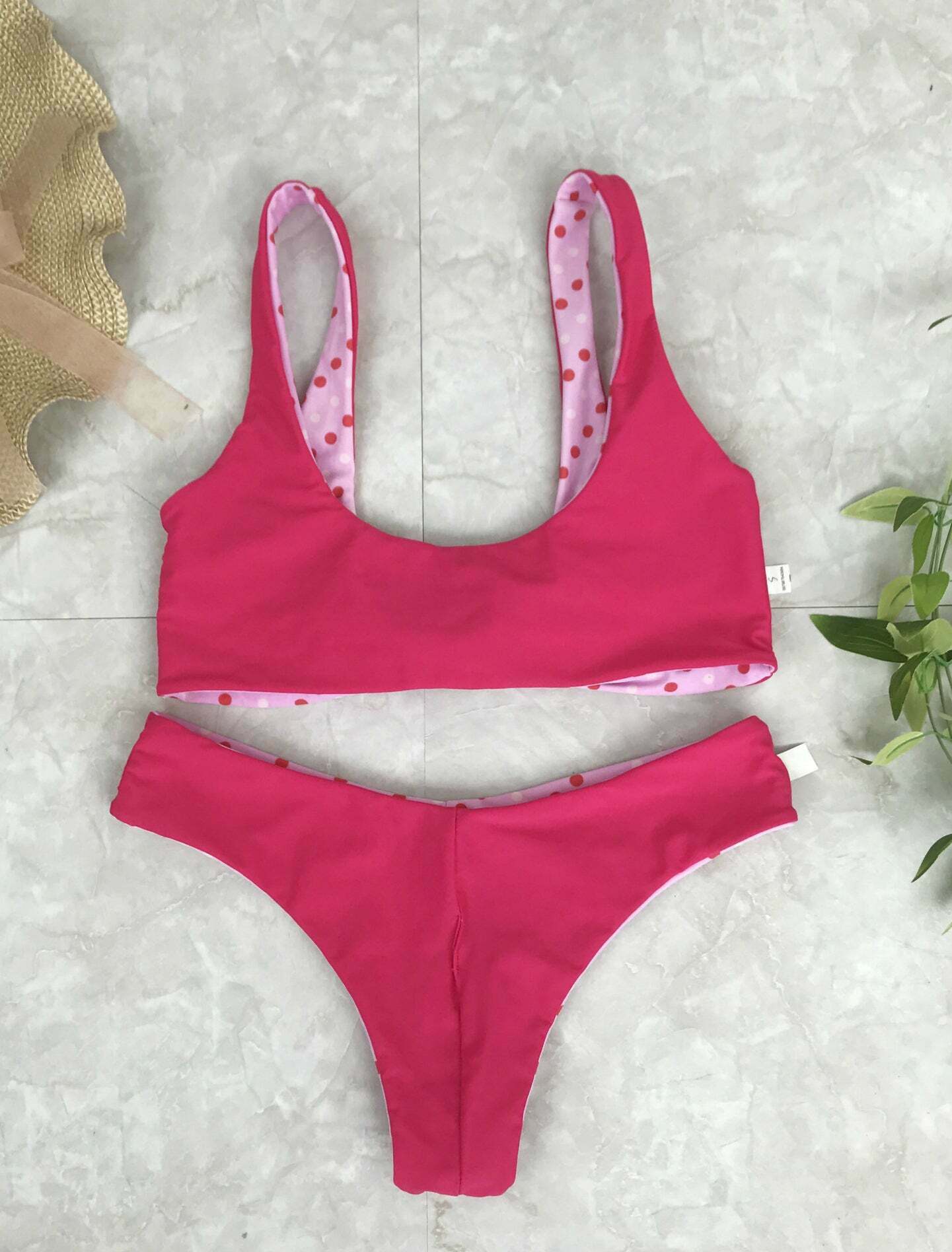 Coquette Aesthetic Red Polka Dot Bikini Set - Y2K Fashion Swimwear