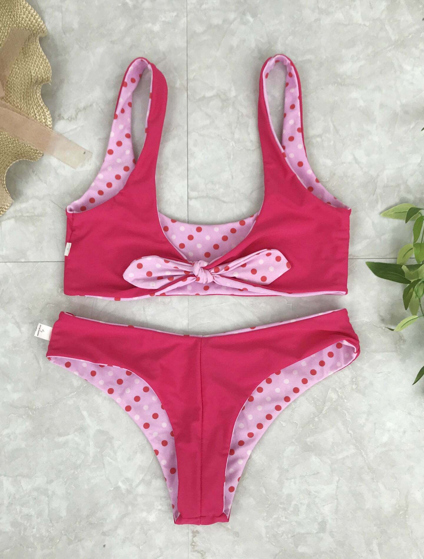 Coquette Aesthetic Red Polka Dot Bikini Set - Y2K Fashion Swimwear