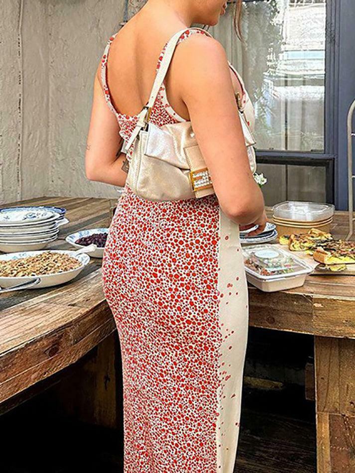 Coquette Aesthetic Red Spots Maxi Dress - Y2K Fashion Statement for Women