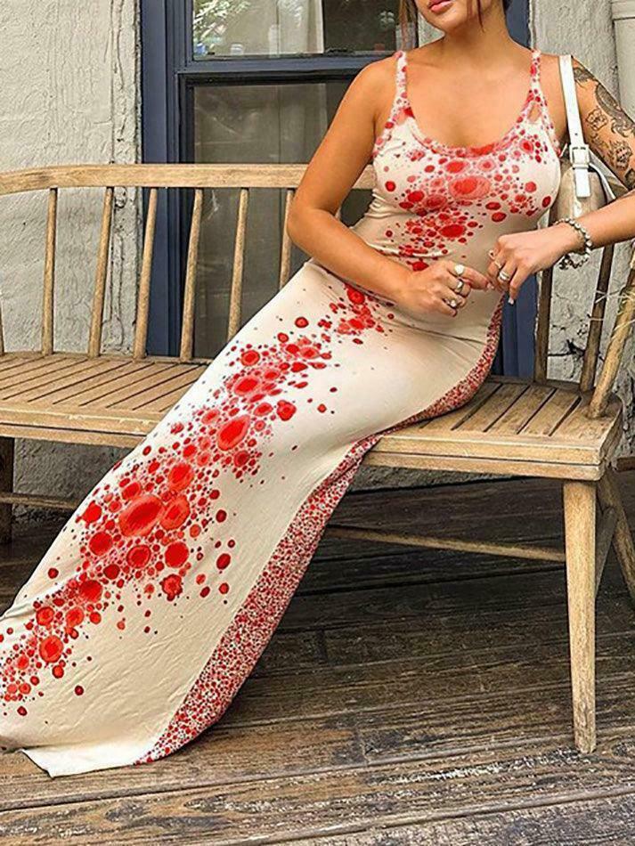 Coquette Aesthetic Red Spots Maxi Dress - Y2K Fashion Statement for Women