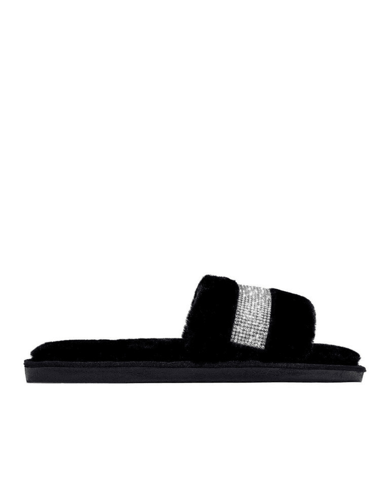 Coquette Aesthetic Rhinestone Fluff Slippers - Y2K Fashion Statement for Women