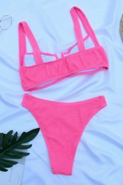 Coquette Aesthetic Rib Bikini Set - Y2K Fashion for Women - Grunge Style Swimwear