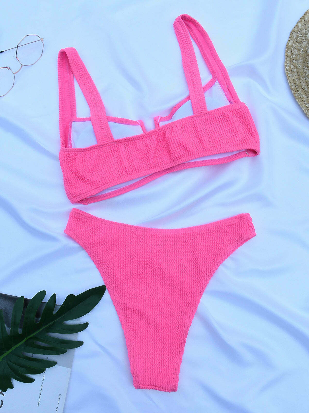 Coquette Aesthetic Rib Bikini Set - Y2K Fashion for Women - Grunge Style Swimwear