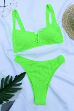 Coquette Aesthetic Rib Bikini Set - Y2K Fashion for Women - Grunge Style Swimwear