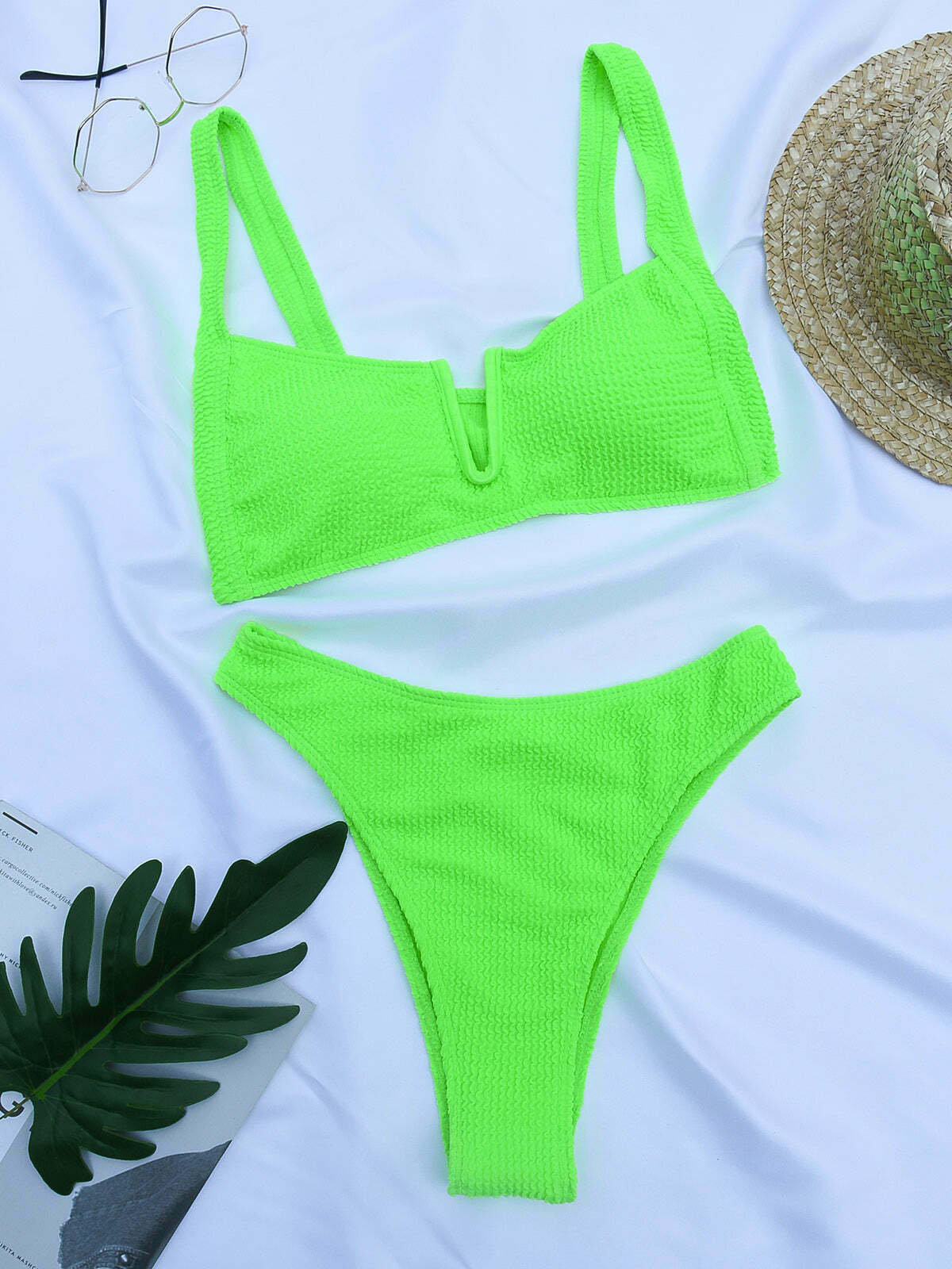 Coquette Aesthetic Rib Bikini Set - Y2K Fashion for Women - Grunge Style Swimwear