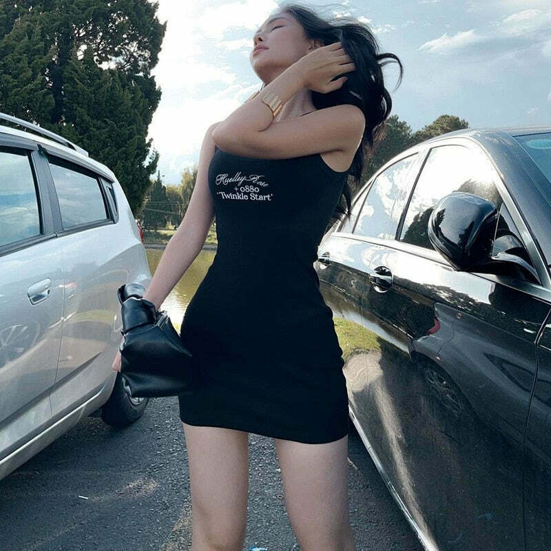 Coquette Aesthetic Ribbed Bodycon Mini Dress - Y2K Fashion Statement