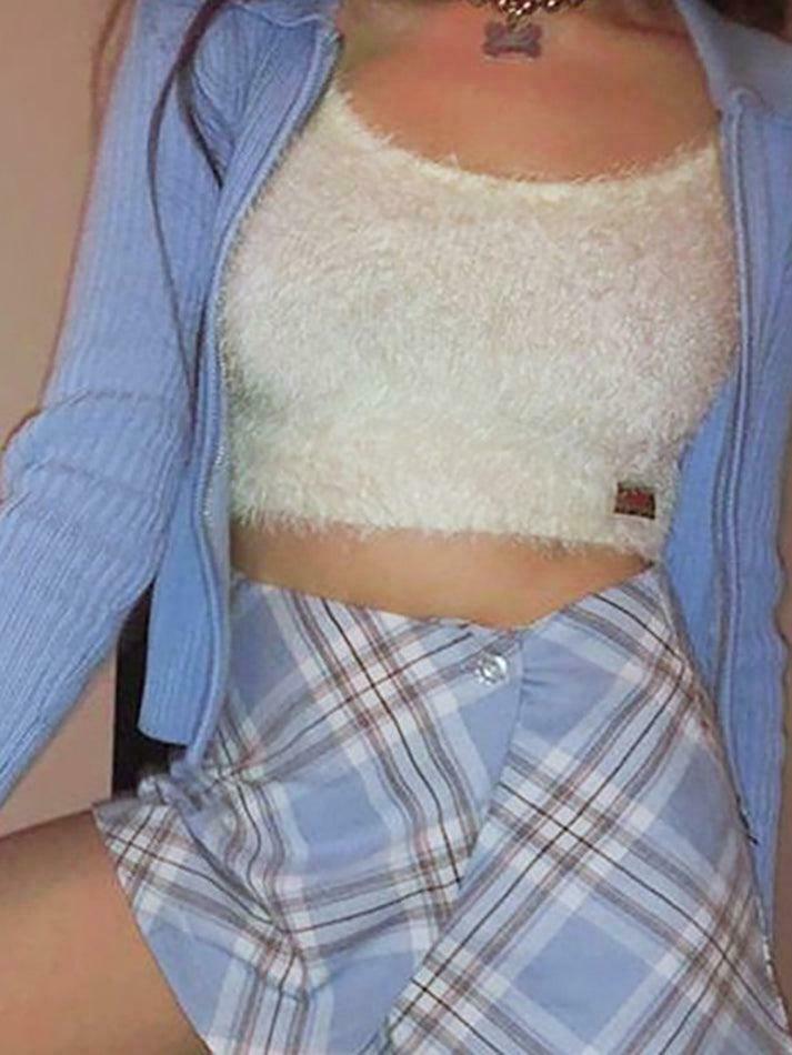Coquette Aesthetic Ribbed Knit Zip-Up Cardigan for Y2K Fashion Enthusiasts