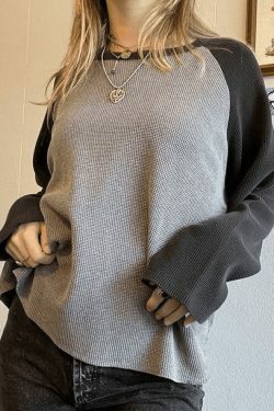 Coquette Aesthetic Ribbed Raglan Sleeve Tee - Y2K Fashion Women's Top for Grunge & Pastel Goth Style
