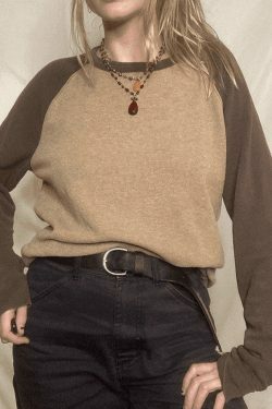 Coquette Aesthetic Ribbed Raglan Sleeve Tee - Y2K Fashion Women's Top for Grunge & Pastel Goth Style