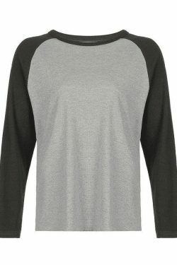 Coquette Aesthetic Ribbed Raglan Sleeve Tee - Y2K Fashion Women's Top for Grunge & Pastel Goth Style