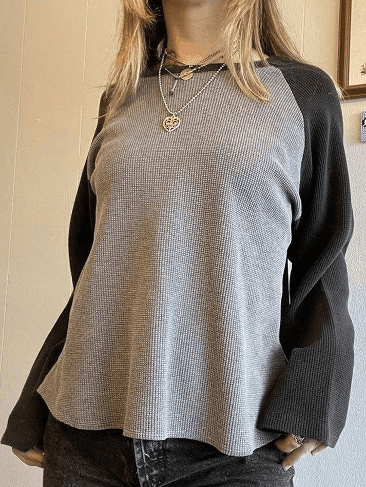 Coquette Aesthetic Ribbed Raglan Sleeve Tee - Y2K Fashion Women's Top for Grunge & Pastel Goth Style