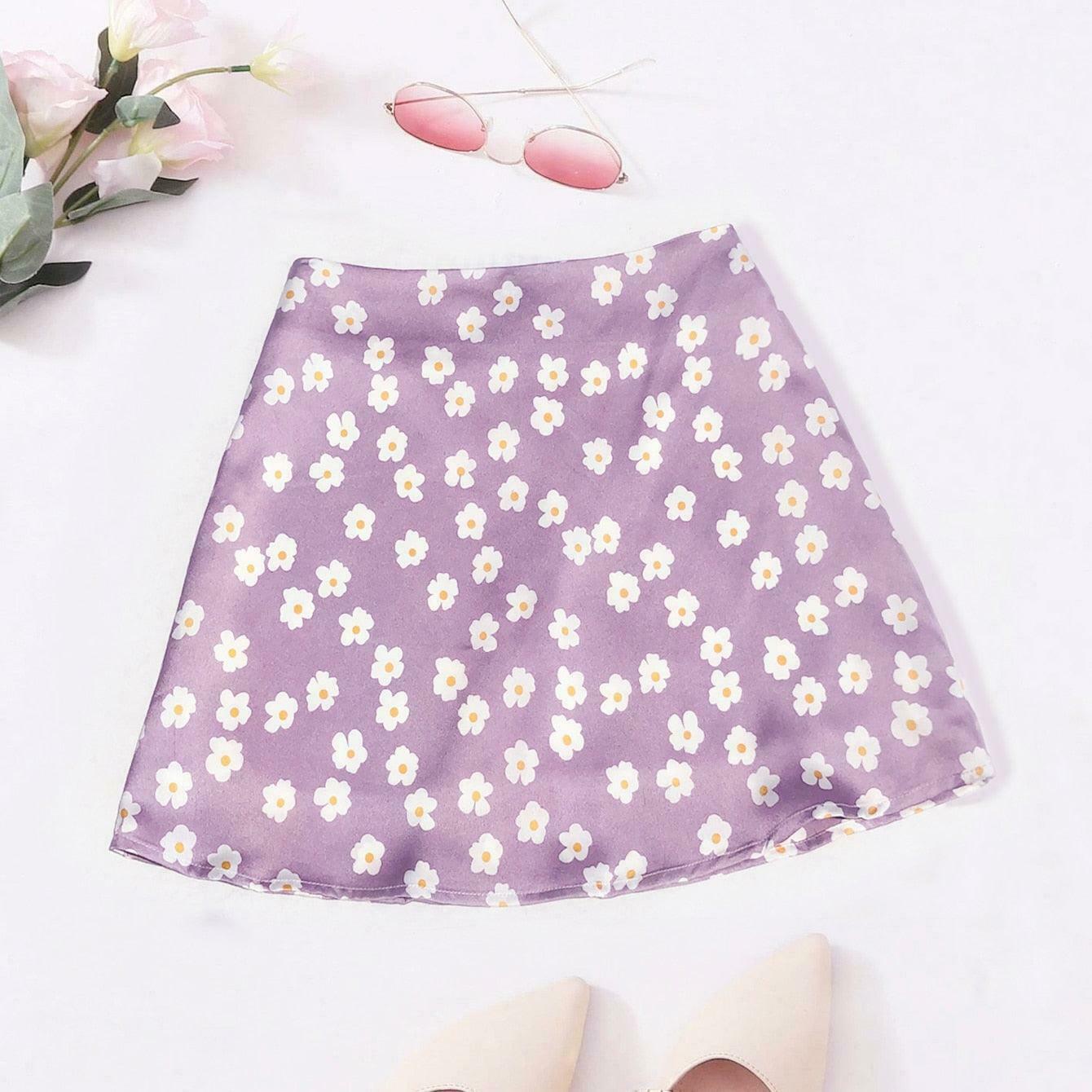 Coquette Aesthetic Ricky Satin Mini Skirt - Y2K Fashion Women's Clothing
