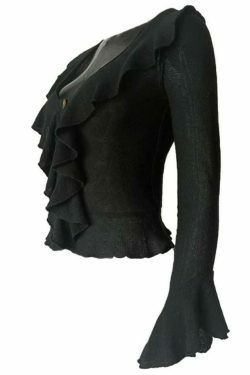 Coquette Aesthetic Ruffle Knit Sweater - Y2K Fashion Grunge Style Cute Tops & Cargo Skirt