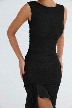 Coquette Aesthetic Ruffle Midi Dress - Y2K Fashion with Grunge Style and Pastel Goth Vibes