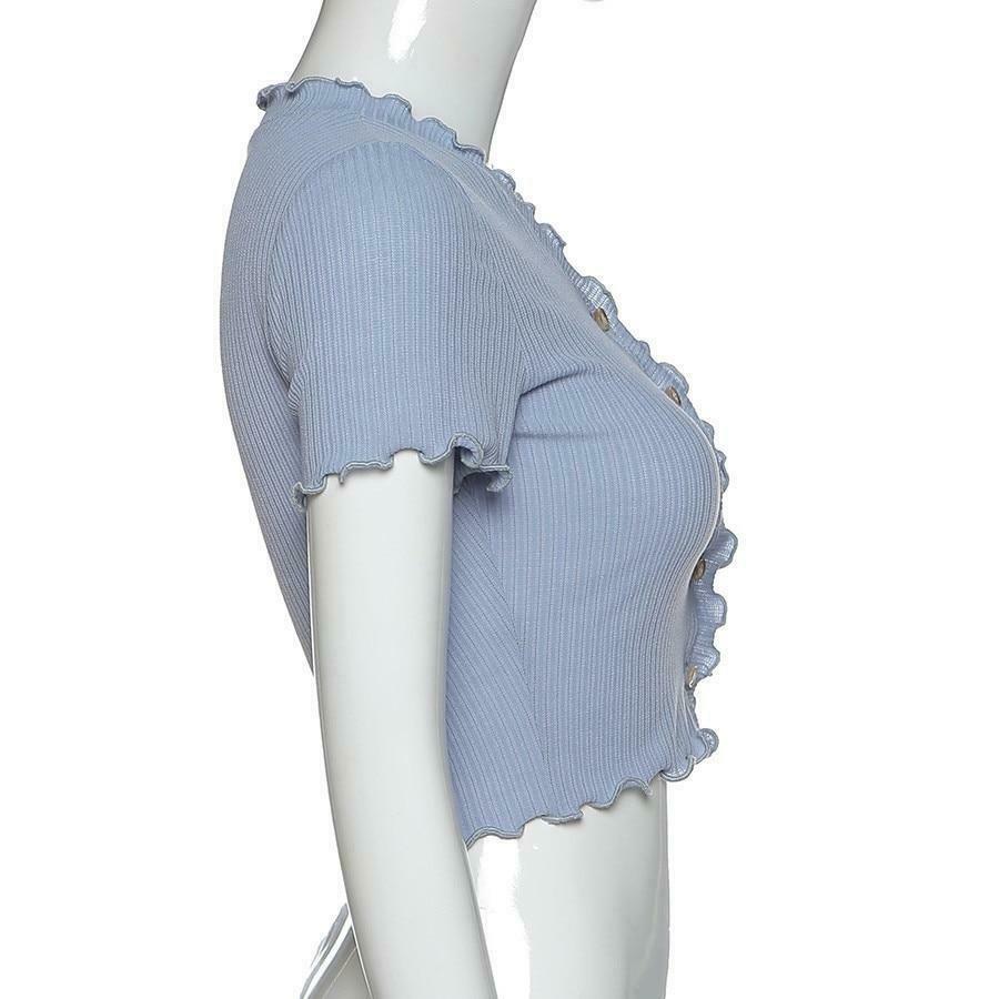 Coquette Aesthetic Ruffle Trim Cardigan - Y2K Fashion for Grunge & Pastel Goth