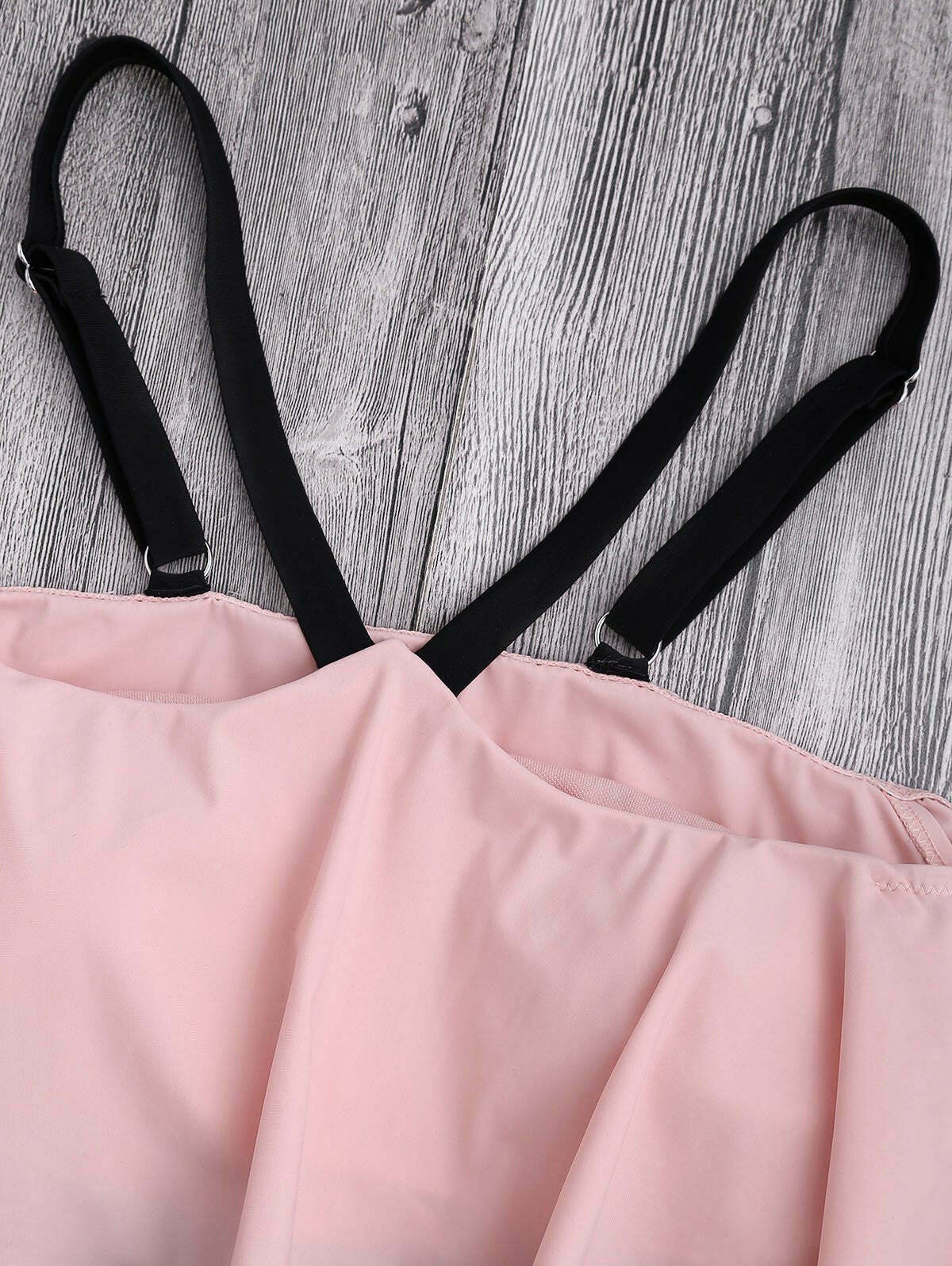 Coquette Aesthetic Ruffled Cami Thong Bikini - Y2K Fashion Swimwear