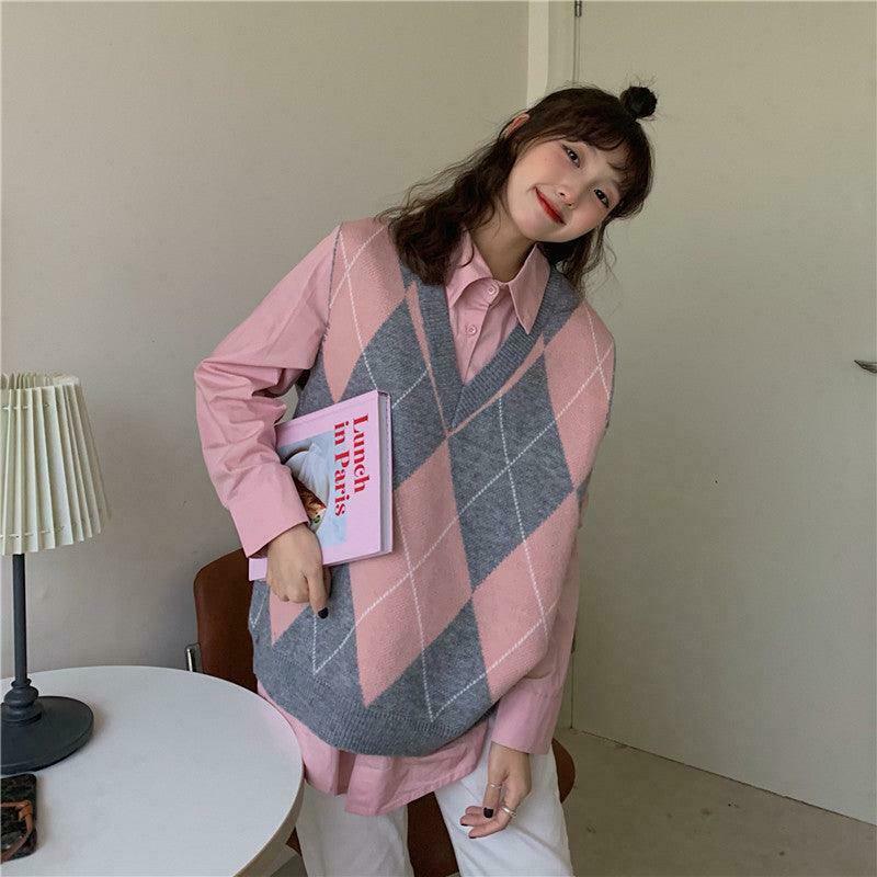 Coquette Aesthetic Runaway Oversized Sweater Vest in Y2K Fashion Style