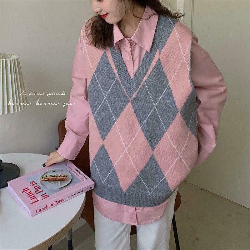 Coquette Aesthetic Runaway Oversized Sweater Vest in Y2K Fashion Style