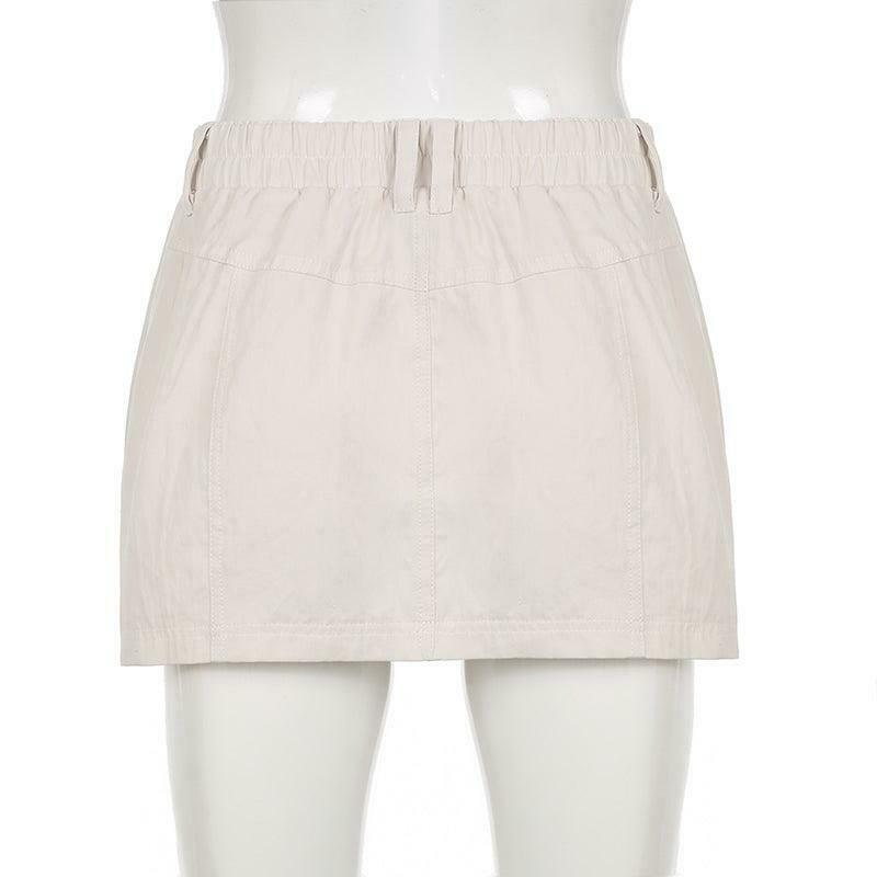 Coquette Aesthetic Ruth Y2K Cargo Skirt - Grunge & Pastel Goth Fusion