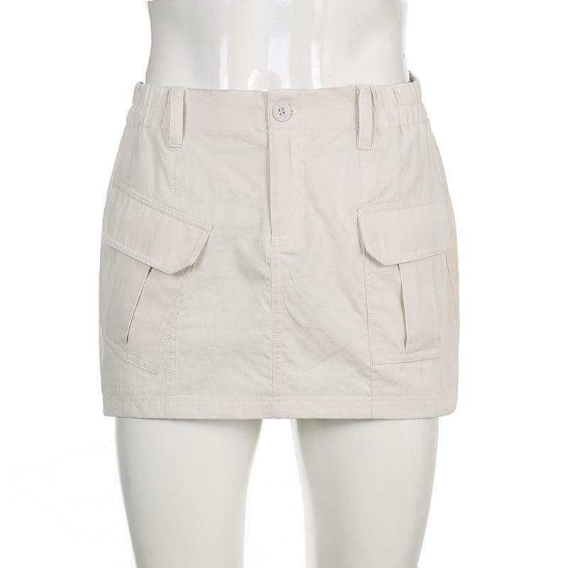 Coquette Aesthetic Ruth Y2K Cargo Skirt - Grunge & Pastel Goth Fusion