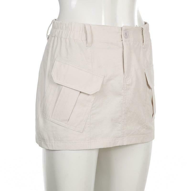 Coquette Aesthetic Ruth Y2K Cargo Skirt - Grunge & Pastel Goth Fusion