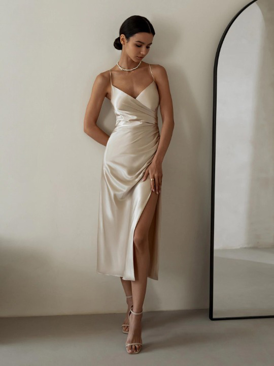 Coquette Aesthetic Satin Dress: Y2K Fashion with Grunge & Pastel Goth Vibes