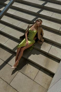 Coquette Aesthetic Satin Dress: Y2K Fashion with Grunge & Pastel Goth Vibes