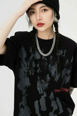 Coquette Aesthetic Shadow Graphic Print T-Shirt - Y2K Fashion Women's Top