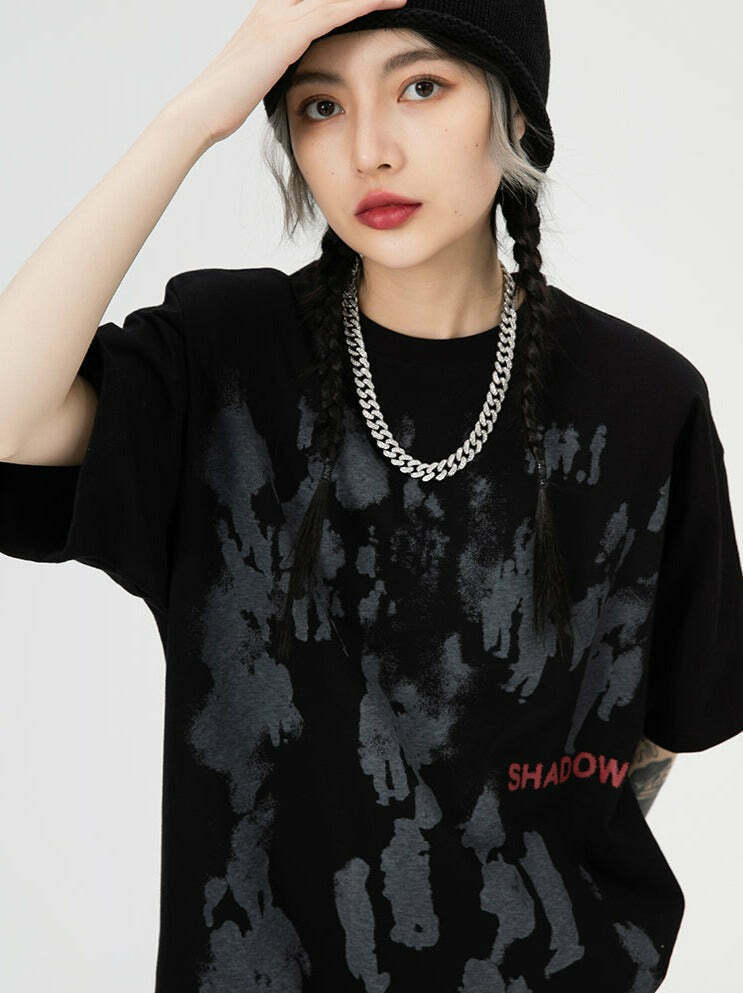 Coquette Aesthetic Shadow Graphic Print T-Shirt - Y2K Fashion Women's Top
