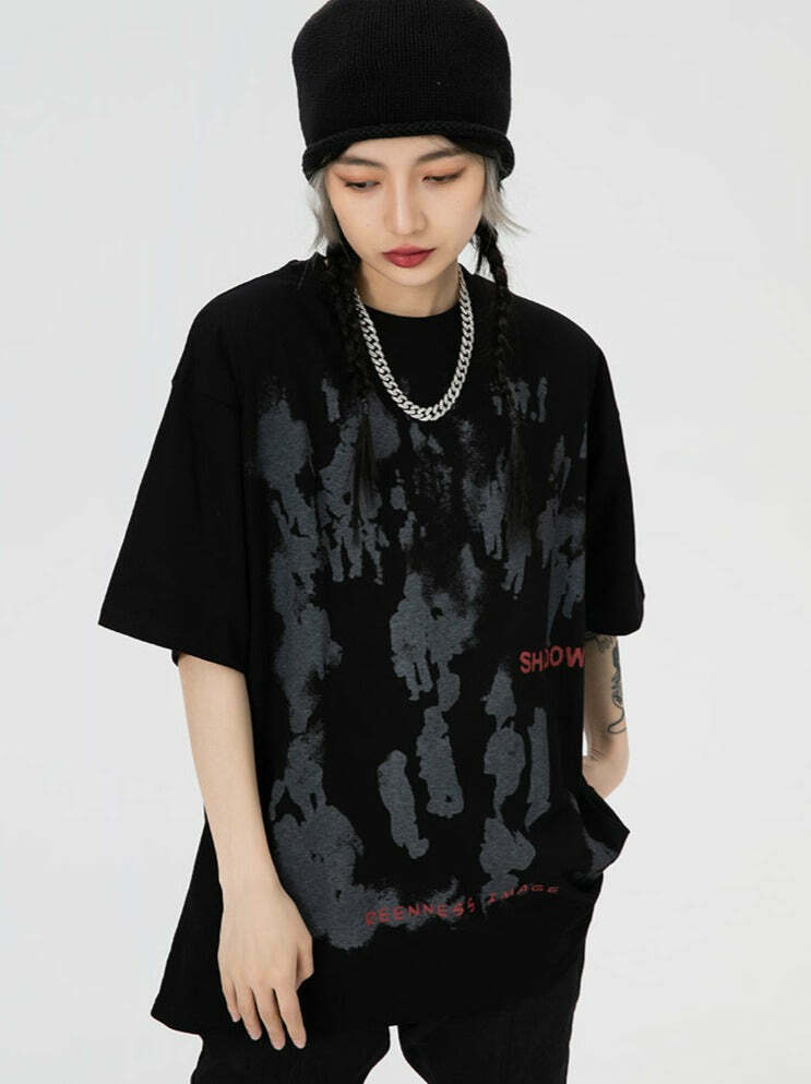 Coquette Aesthetic Shadow Graphic Print T-Shirt - Y2K Fashion Women's Top