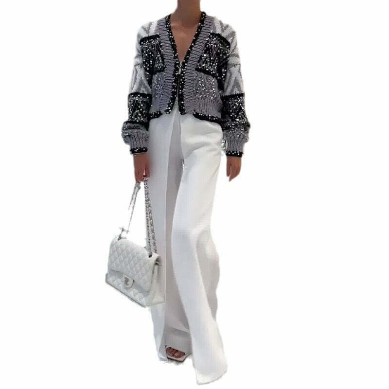 Coquette Aesthetic Short Sweater Jacket - Y2K Fashion Women's Clothing