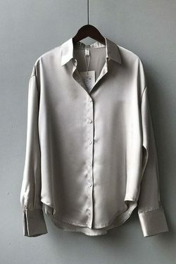 Coquette Aesthetic Simona Satin Shirt - Y2K Fashion Women's Top for Grunge & Pastel Goth Style