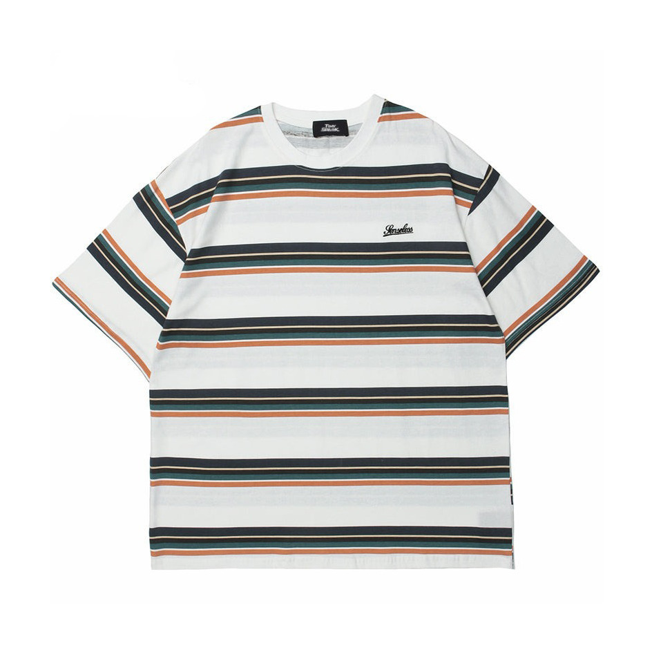 Coquette Aesthetic Skater Stripe Tee - Y2K Fashion with Grunge Style, Cute Tops & Pastel Goth Vibes