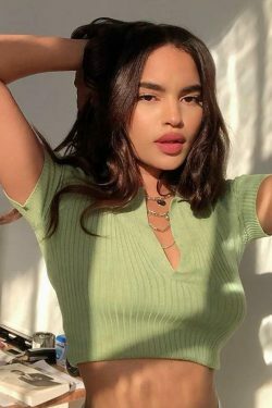 Coquette Aesthetic Soft Girl Rib Knit Crop Top - Y2K Fashion Women's Clothing