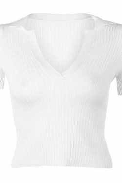 Coquette Aesthetic Soft Girl Rib Knit Crop Top - Y2K Fashion Women's Clothing