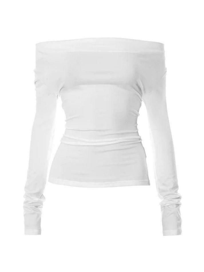 Coquette Aesthetic Solid Color Backless Lacing Long Sleeve Tee - Y2K Fashion Grunge Style