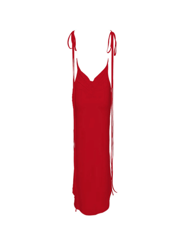 Coquette Aesthetic Solid Color Backless Maxi Dress for Women - Y2K Fashion Statement Piece