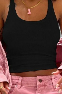 Coquette Aesthetic Solid Color Cami Top - Y2K Fashion Grunge Style Cute Tops & Cargo Skirt Outfits