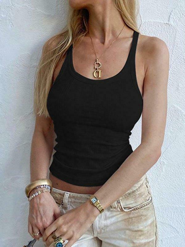 Coquette Aesthetic Solid Color Cami Top - Y2K Fashion Grunge Style Cute Tops & Cargo Skirt Outfits