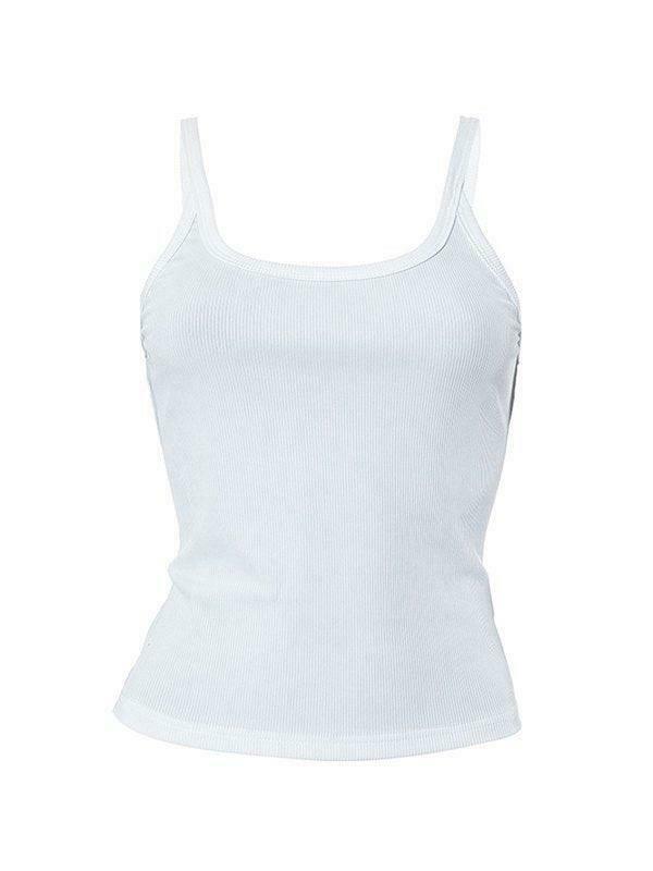 Coquette Aesthetic Solid Color Cami Top - Y2K Fashion Grunge Style Cute Tops & Cargo Skirt Outfits