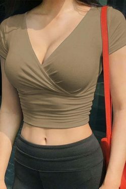 Coquette Aesthetic Solid Crop Top - Y2K Fashion Women's Clothing