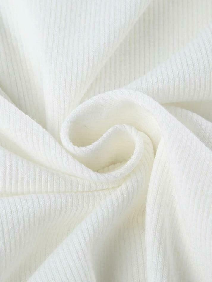 Coquette Aesthetic Solid Pocket Curvy Hem Polo Neck Long Sleeve Knit