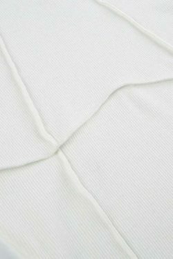 Coquette Aesthetic Solid Rib Knit Long Sleeve Top - Y2K Fashion Women's Clothing