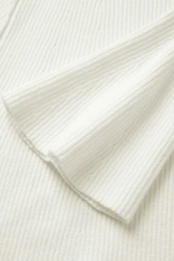 Coquette Aesthetic Solid V-Neck Ribbed Knit Mini Dress for Women's Y2K Fashion