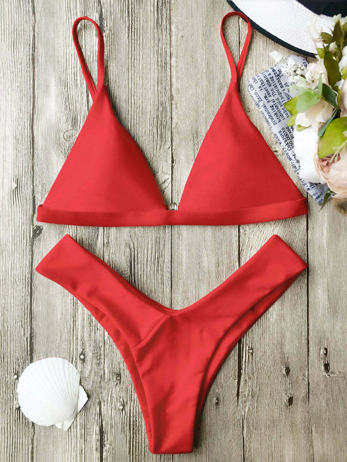 Coquette Aesthetic Spaghetti Strap Bikini Set - Y2K Fashion Swimwear