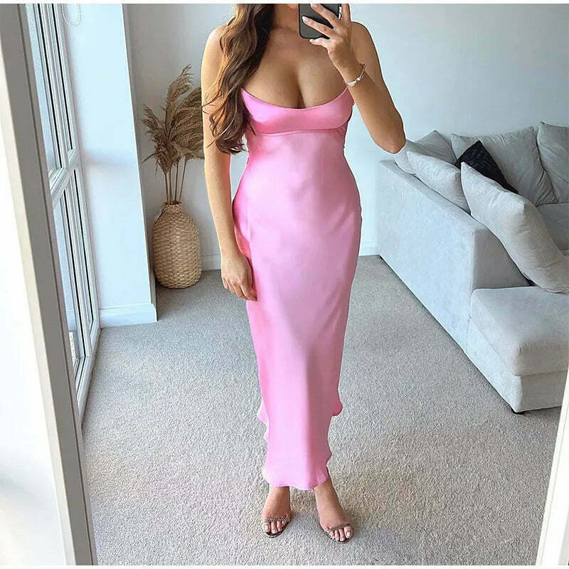 Coquette Aesthetic Split Slip Dress - Y2K Fashion with a Touch of Grunge and Pastel Goth